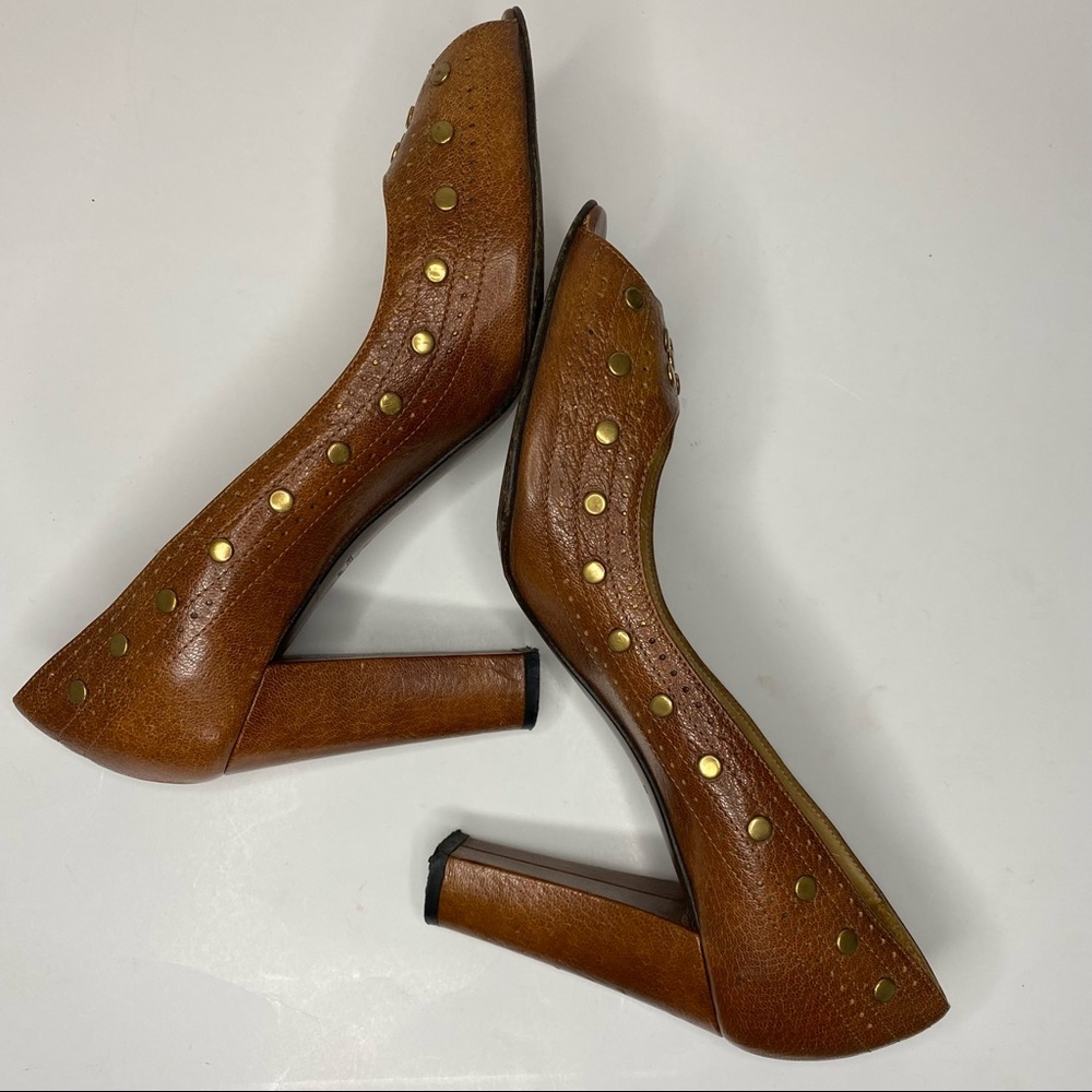 Bettye muller block heel peep toe stud heels - Picture 2 of 9
